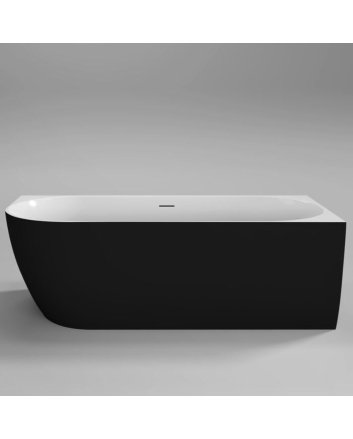Sani DeLuxe Vrijstaand hoekbad Moon Zwart / Wit Rechts