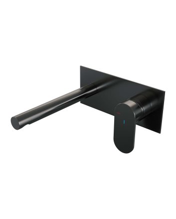 BRAUER Gunmetal Edition inbouw wastafelmengkraan met rechte uitloop en afdekplaat model C1 gunmetal geborsteld PVD