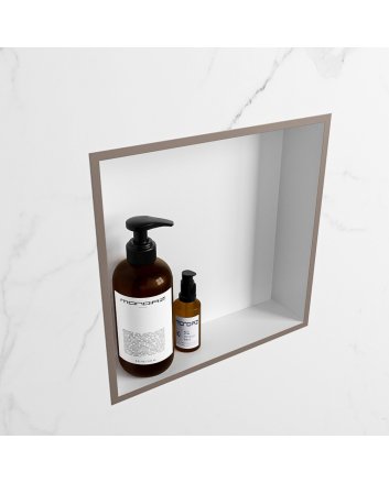 Mondiaz Easy Nis 29,5x29,5cm in solid surface kleur Smoke | Talc. 1 vak  geschikt voor in- of opbouw