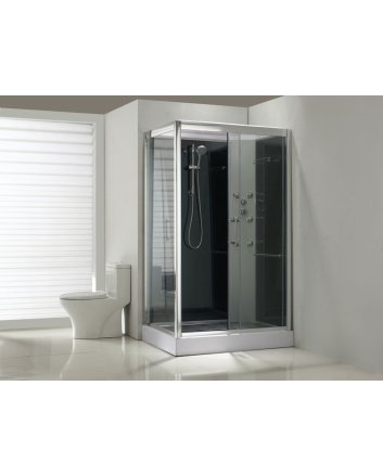 Sunshine rechts complete douchecabine 120x90x218 alu 5mm glas