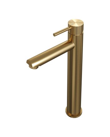 BRAUER Gold Carving verhoogde opbouw wastafelmengkraan model A goud geborsteld PVD