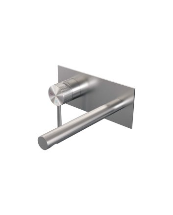 BRAUER Brushed Carving inbouw wastafelmengkraan met rechte uitloop en afdekplaat model A2 RVS geborsteld PVD