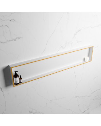 Mondiaz Easy Nis 149,5x29,5cm in solid surface kleur Ocher | Talc. 1 vak  geschikt voor in- of opbouw