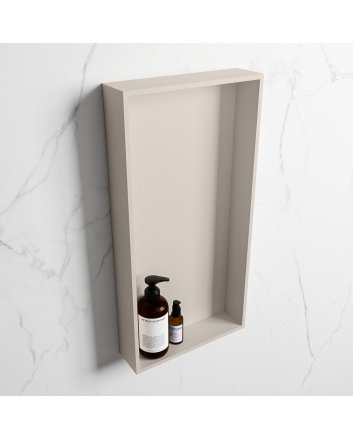Mondiaz Easy Nis 59,5x29,5cm in solid surface kleur Linen | Linen. 1 vak  geschikt voor in- of opbouw