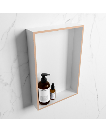 Mondiaz Easy Nis 44,5x29,5cm in solid surface kleur Rosee | Talc. 1 vak  geschikt voor in- of opbouw
