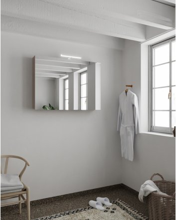 Mondiaz Cubb spiegelkast 100x70x16cm kleur smoke met 2 deuren