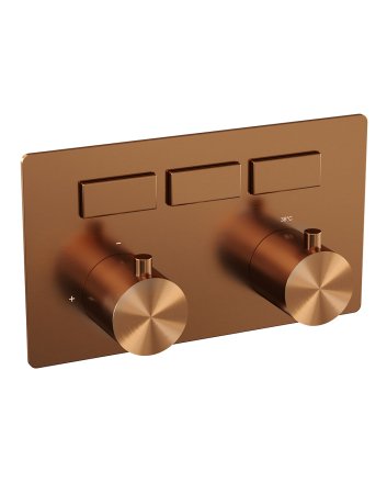 BRAUER Copper Edition 3-weg inbouwthermostaat met drukknoppen met in- en afbouwdelen koper geborsteld PVD