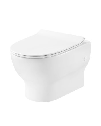 Mercurius Twenty wandcloset rimless met nano coating met Mercurius toiletzitting softclose en quick release glans wit