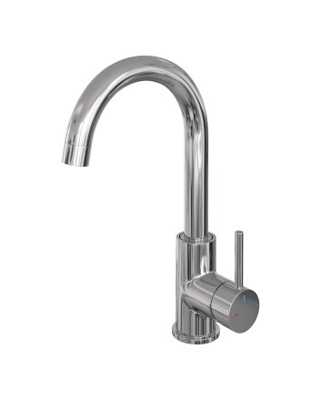 BRAUER Stripe hoge opbouw wastafelmengkraan met draaibare ronde uitloop model A chroom