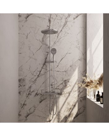 BRAUER Chrome Edition opbouw thermostatische regendouche SET 04 met 30 cm hoofddouche en 3-standen handdouche en doucheslang chroom