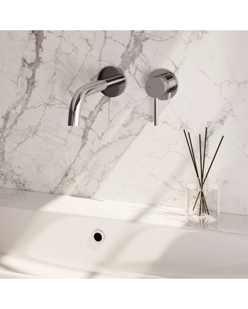 BRAUER Stripe inbouw wastafelmengkraan met gebogen uitloop en rozetten model A1 chroom