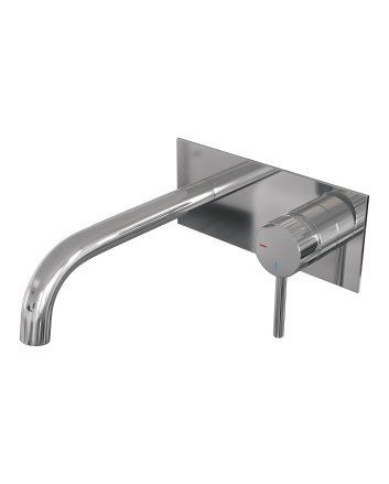 BRAUER Stripe inbouw wastafelmengkraan met gebogen uitloop en afdekplaat model A1 chroom