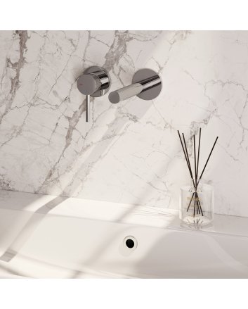 BRAUER Stripe inbouw wastafelmengkraan met rechte uitloop en rozetten model A2 chroom