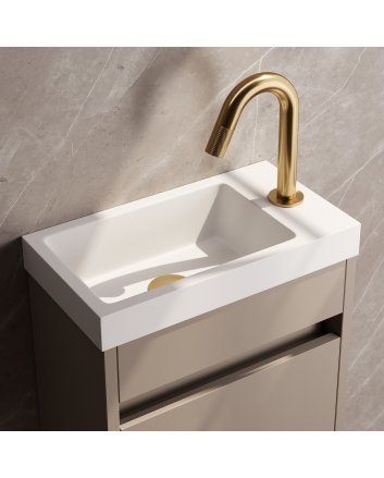 BRAUER Gold Carving opbouw fonteinkraan met gebogen uitloop goud geborsteld PVD