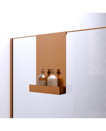 BRAUER Doucherek hangend met glasklem koper geborsteld PVD