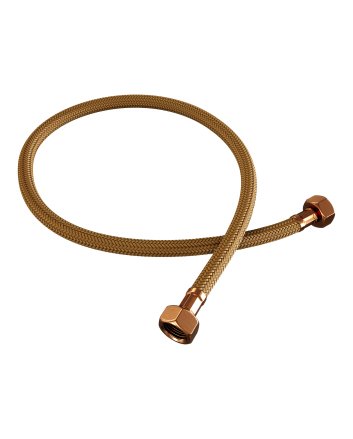 BRAUER Copper Carving hoekstopkraan compleet met slang koper geborsteld PVD