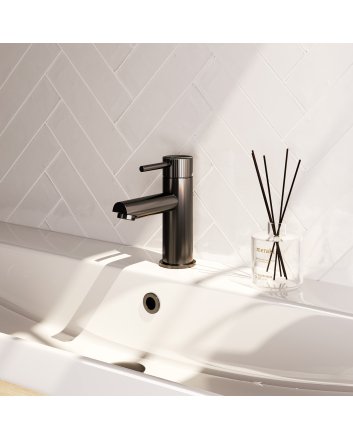 BRAUER Stripe lage opbouw wastafelmengkraan model A gunmetal geborsteld PVD