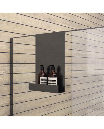 BRAUER Doucherek hangend met glasklem gunmetal geborsteld PVD