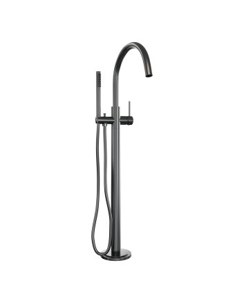 BRAUER Stripe vrijstaande badmengkraan SET 01 met staaf handdouche en doucheslang gunmetal geborsteld PVD