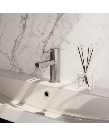 BRAUER Stripe lage opbouw wastafelmengkraan model A RVS-kleurig geborsteld PVD