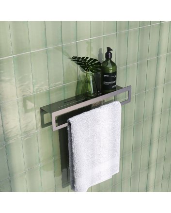 BRAUER Handdoekrek met planchet RVS geborsteld PVD