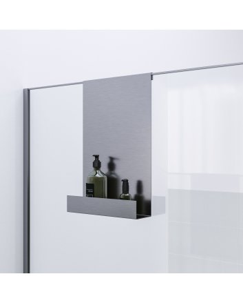 BRAUER Doucherek hangend met glasklem RVS geborsteld PVD