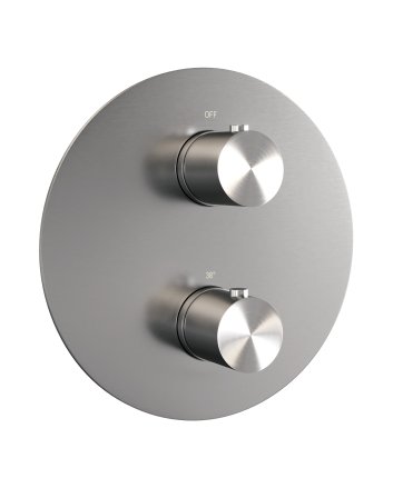 BRAUER Brushed Edition 3-weg inbouwthermostaat rond met in- en afbouwdelen RVS geborsteld PVD