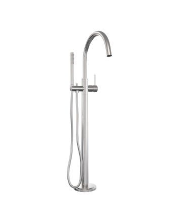 BRAUER Stripe vrijstaande badmengkraan SET 01 met staaf handdouche en doucheslang RVS-kleurig geborsteld PVD