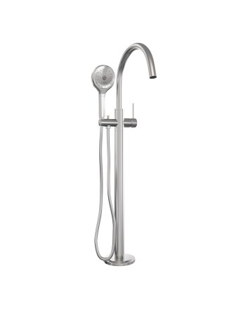 BRAUER Stripe vrijstaande badmengkraan SET 02 met 3-standen handdouche en doucheslang RVS-kleurig geborsteld PVD