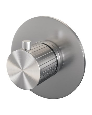 BRAUER Stripe losse inbouwthermostaat met in- en afbouwdelen RVS-kleurig geborsteld PVD