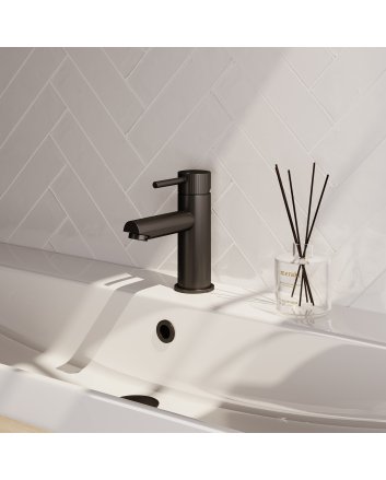 BRAUER Stripe lage opbouw wastafelmengkraan model A mat zwart