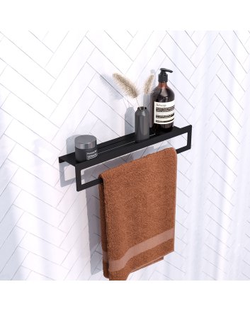 BRAUER Handdoekrek met planchet mat zwart