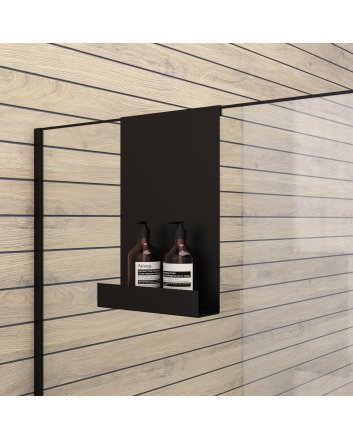 BRAUER Doucherek hangend met glasklem mat zwart