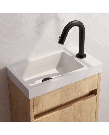 BRAUER Black Edition opbouw fonteinkraan met gebogen uitloop mat zwart