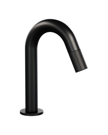 BRAUER Black Carving opbouw fonteinkraan met gebogen uitloop mat zwart