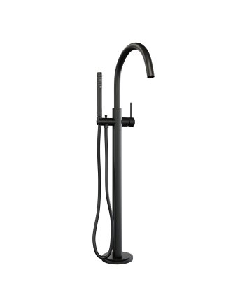 BRAUER Stripe vrijstaande badmengkraan SET 01 met staaf handdouche en doucheslang mat zwart