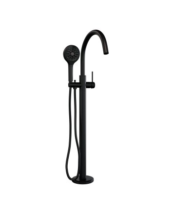 BRAUER Stripe vrijstaande badmengkraan SET 02 met 3-standen handdouche en doucheslang mat zwart