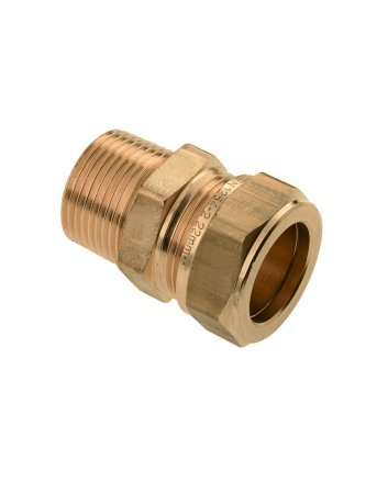 Bonfix Messing Buitendraad x Knel puntstuk | 1 1/4 x 35