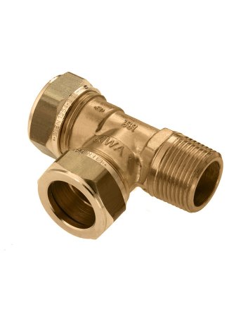 Bonfix Messing Knel x Knel x Buitendraad T-koppeling | 22 x 22 x 3/4
