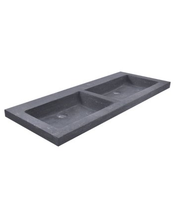 Wiesbaden Raw wastafel dubbel zonder kraangaten 120x46x5 cm hardsteen gezoet