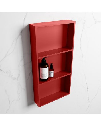 Mondiaz Easy Nis 59,5x29,5cm in solid surface kleur Fire | Fire. 3 vakken  geschikt voor in- of opbouw