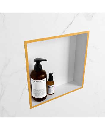 Mondiaz Easy Nis 29,5x29,5cm in solid surface kleur Ocher | Talc. 1 vak  geschikt voor in- of opbouw