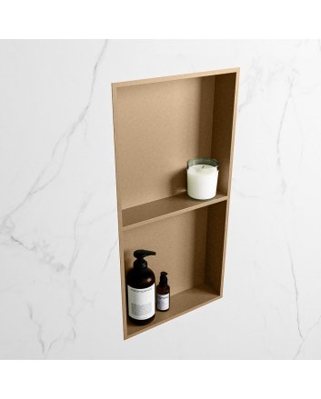 Mondiaz Easy Nis 59,5x29,5cm in solid surface kleur Oro | Oro. 2 vakken geschikt voor in- of opbouw
