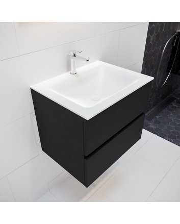 Mondiaz Vica 60cm badmeubel urban 2 lades wastafel Cloud midden met 1 kraangat