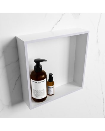 Mondiaz Easy Nis 29,5x29,5cm in solid surface kleur Cale | Talc. 1 vak  geschikt voor in- of opbouw