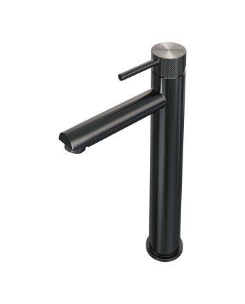 BRAUER Gunmetal Carving verhoogde opbouw wastafelmengkraan model A gunmetal geborsteld PVD