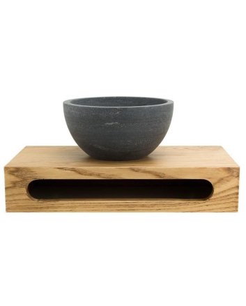 Sani DeLuxe Wood Eiken fontein planchet + Fonteinkom Natuursteen