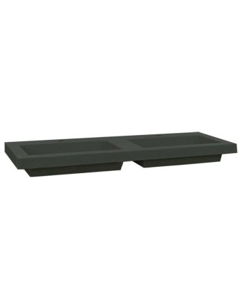 Sani DeLuxe Wastafel Trend Beton 120 dubbele wasbak, met twee kraangaten