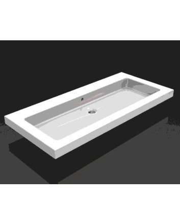 Wiesbaden Kera wastafel enkel zonder kraangat 100x46x5 cm keramiek glans wit
