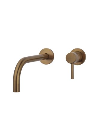 Slim afbouwdeel eenhendel wastafelkraan met coldstart geborsteld brons koper